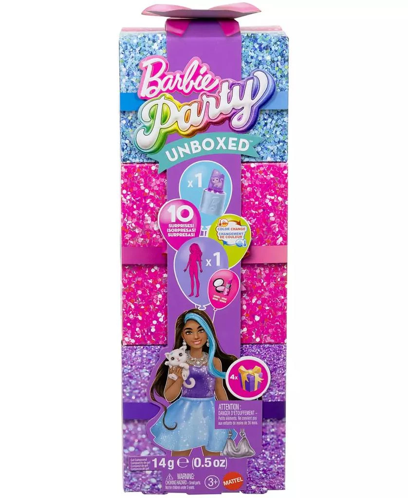 Barbie Party Unboxed Glam Party Series Sparkle Doll Accessories with 10 Surprises 6