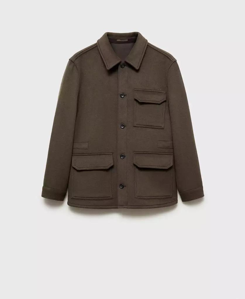 ジャケット・アウター WOOL CARAMEL PIQUET Set Up Black Wool-blend Shirt Jacket | Express