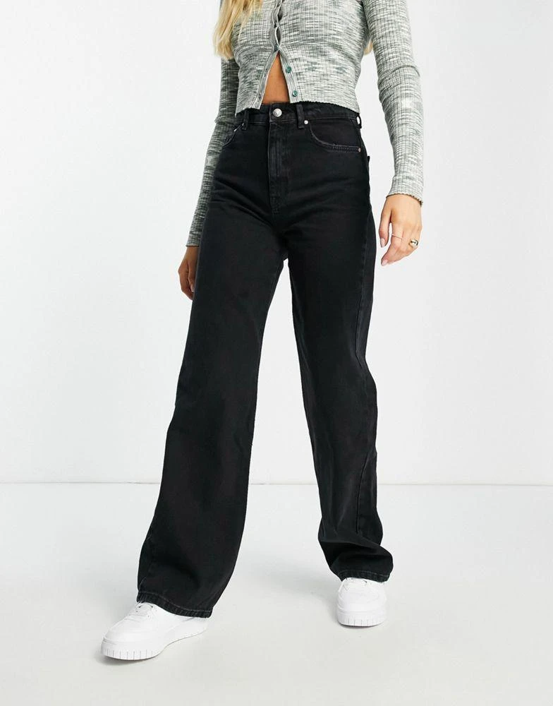 Stradivarius Stradivarius 90s dad jean in black 1