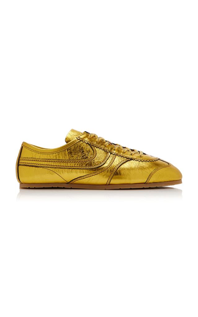 Dries Van Noten Dries Van Noten Metallic Leather Sneakers - Moda