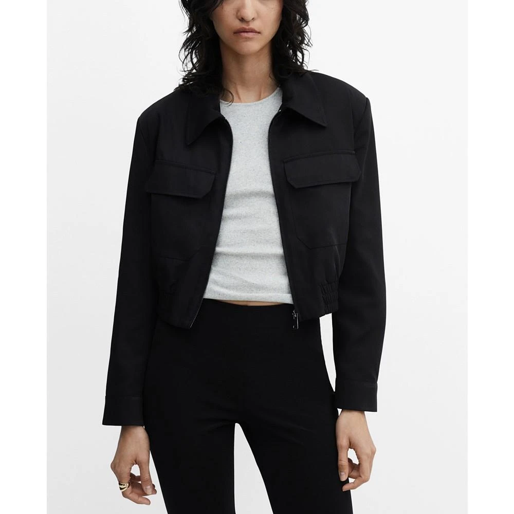 MANGO Women's Pockets Detail Cropped Jacket 1