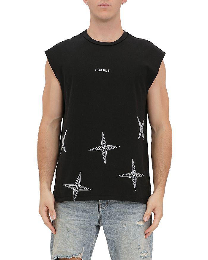 Purple Brand Sleeveless Embroidered Logo Tee