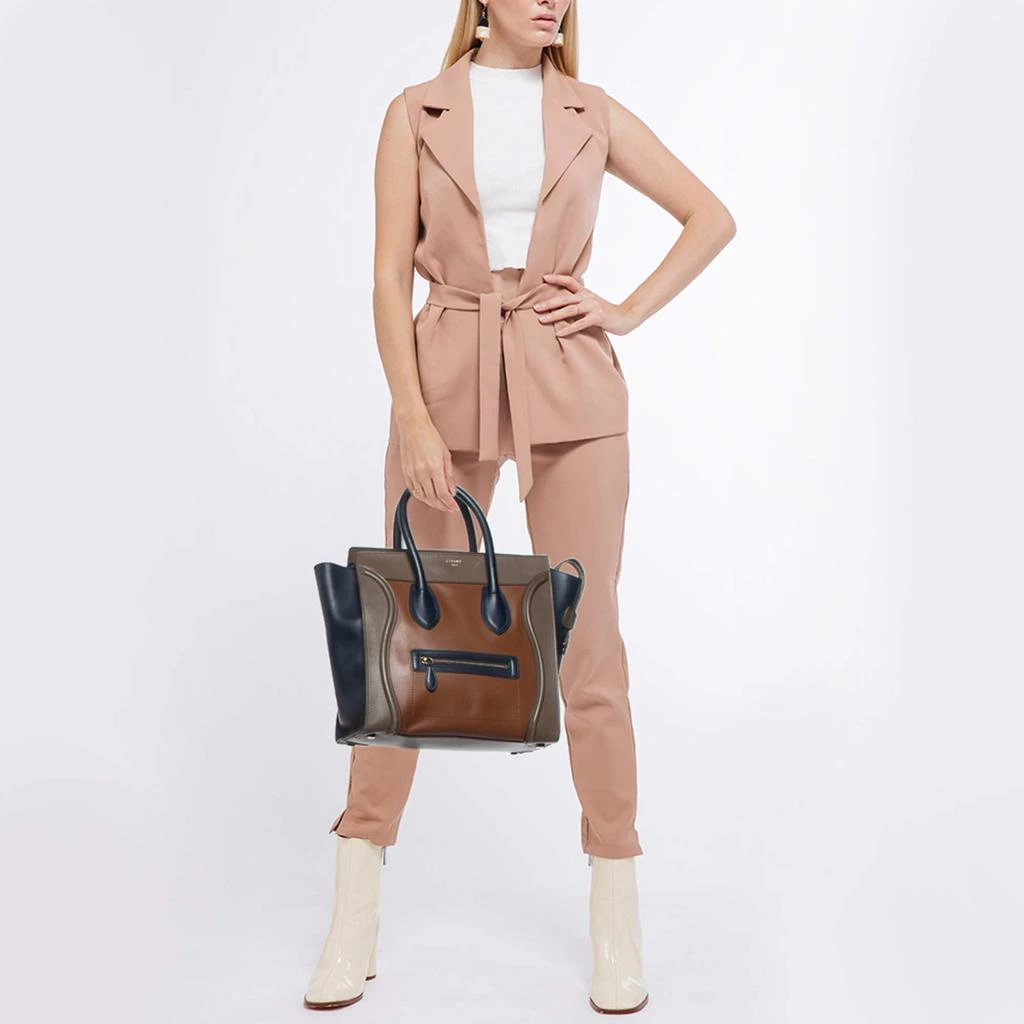 Celine Celine Tricolor Leather Mini Luggage Tote 2