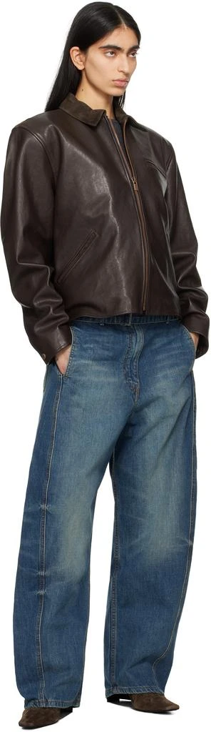 Magda Butrym Brown Zip Leather Jacket 4