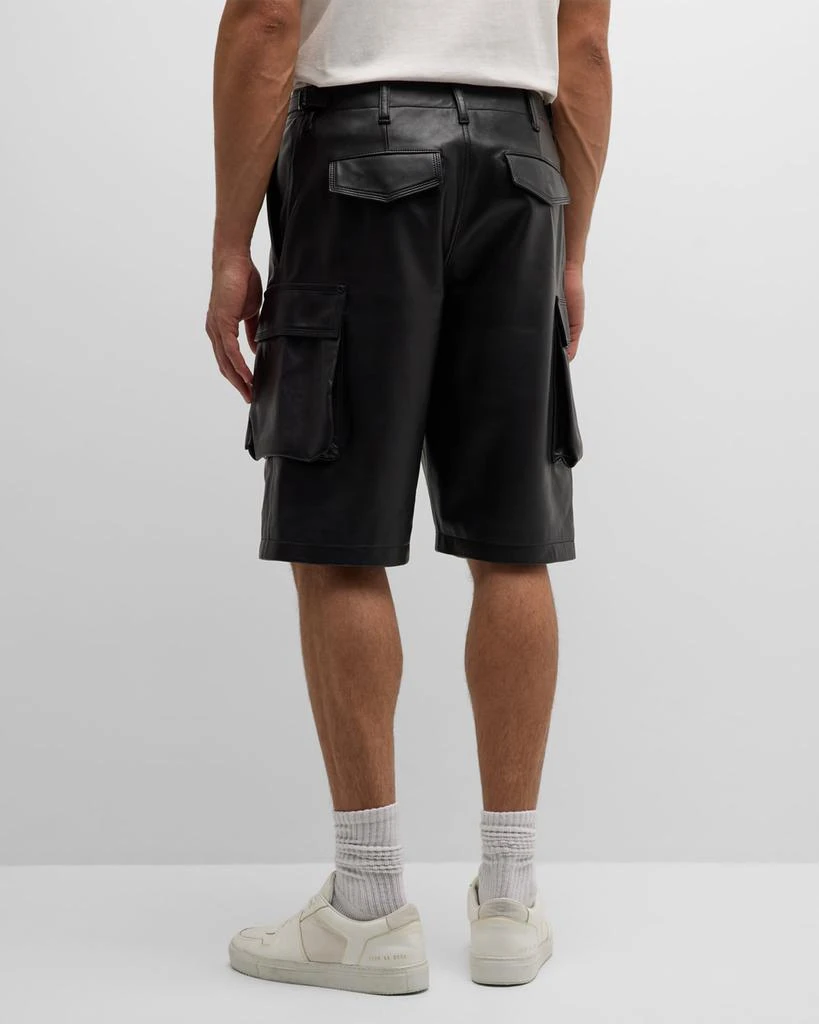 PURPLE Men's Leather Cargo Shorts 4