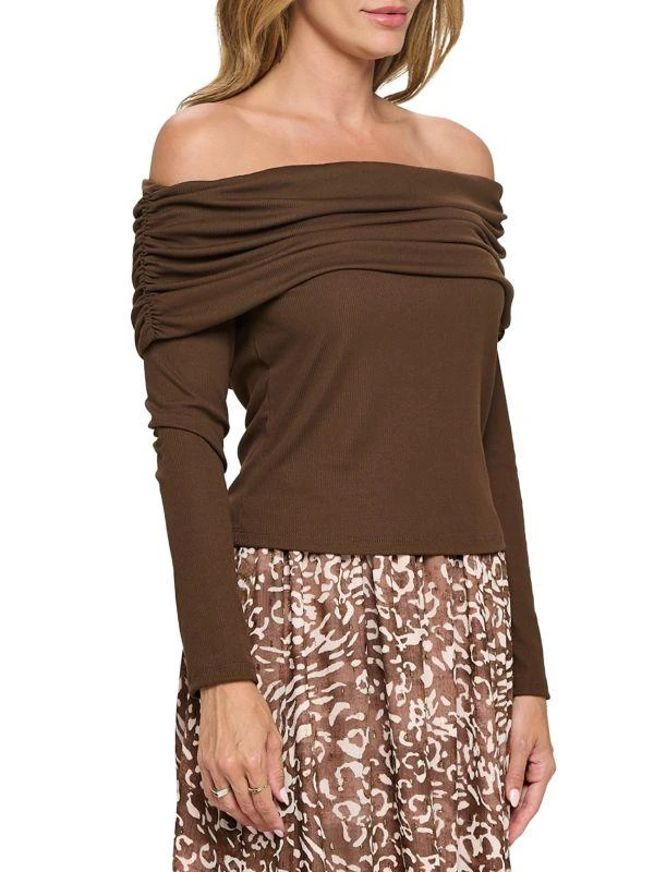 Renee C. Ribbed Off The Shoulder Top 3