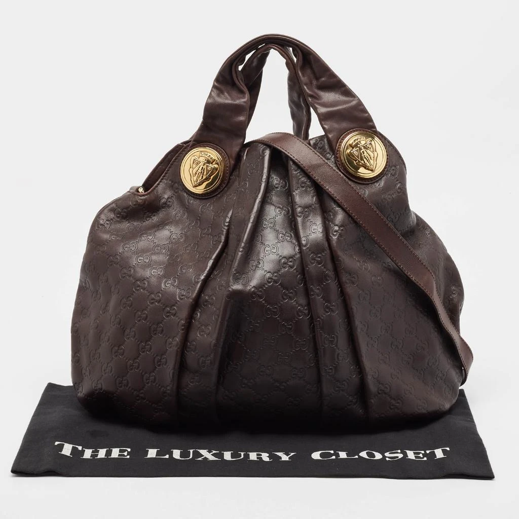 Gucci Gucci Dark Brown Guccissima Leather Large Hysteria Hobo 12