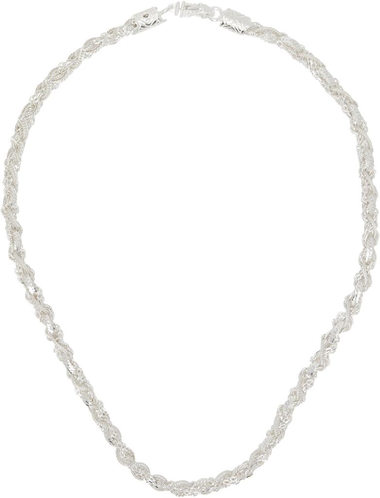 Shop Silver Ice Round Braid Necklace on Sale at BeyondStyle – Get