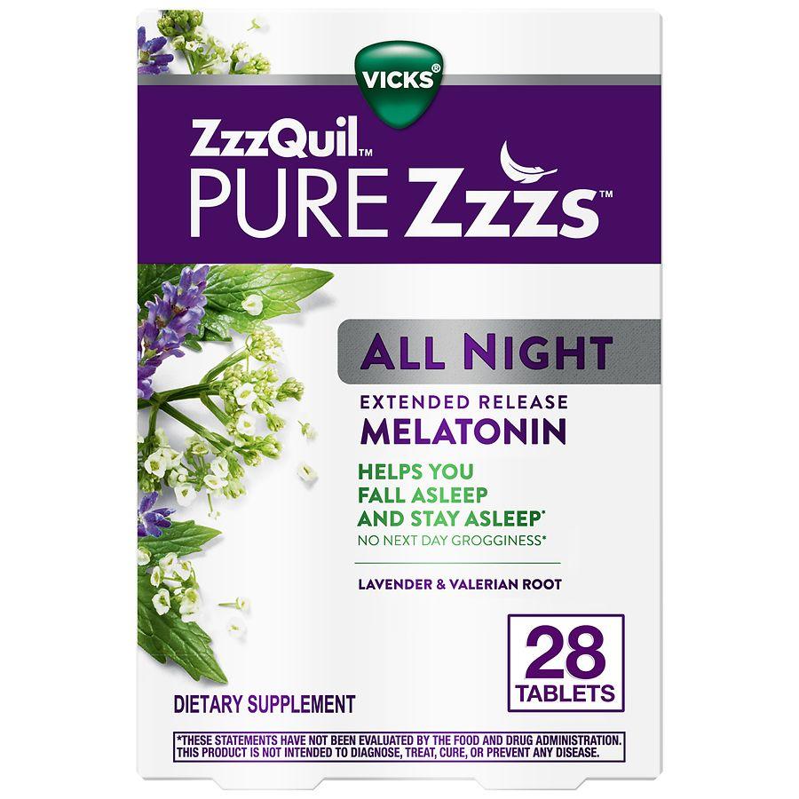 PURE Zzzs All Night Extended Release Melatonin, Sleep Aid Tablets