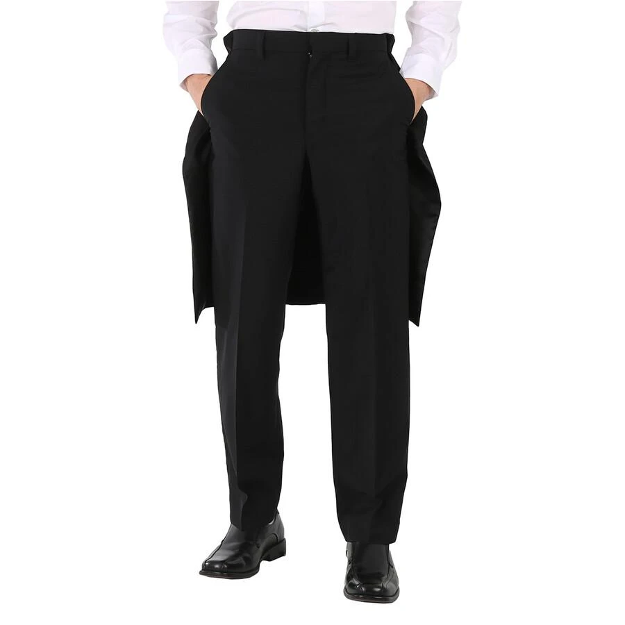 Burberry Men's Black Cape Detail Tailored Trousers