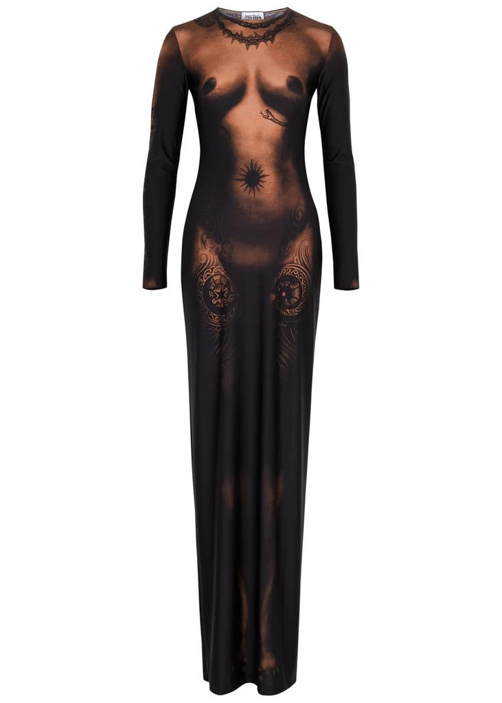 Jean Paul Gaultier Body Tattoo stretch-jersey maxi dress 1