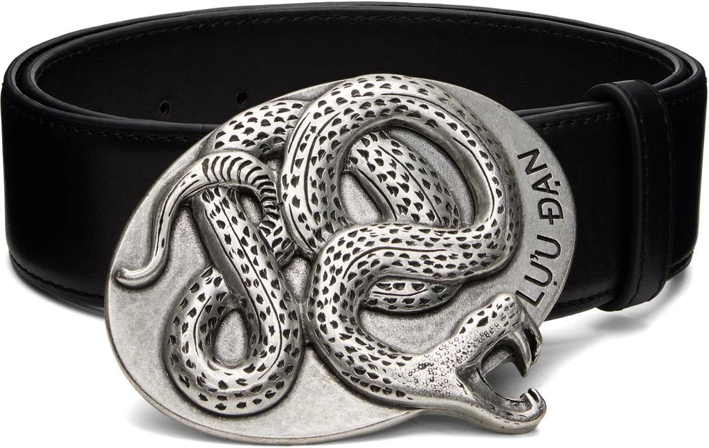 LU
U DAN Black Twisted Snake Cowboy Belt
