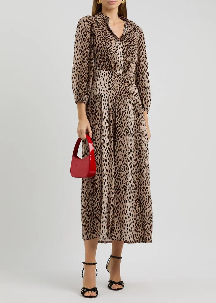 knee length dresses for ladies Buy Animal Print Long Sleeve Shirt Midi Dress Online – My Look