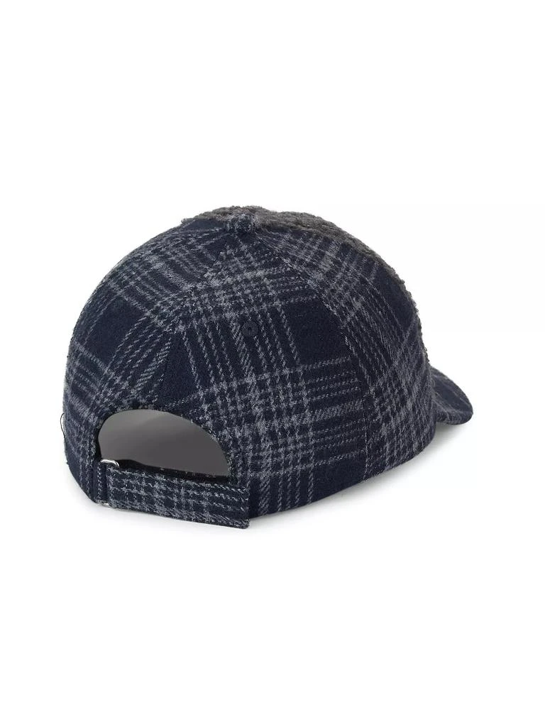 Saks Fifth Avenue COLLECTION Sherpa Plaid Baseball Hat 2