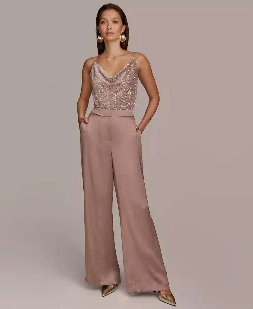 Donna Karan Women's Charmeuse Wide-Leg Pants 4