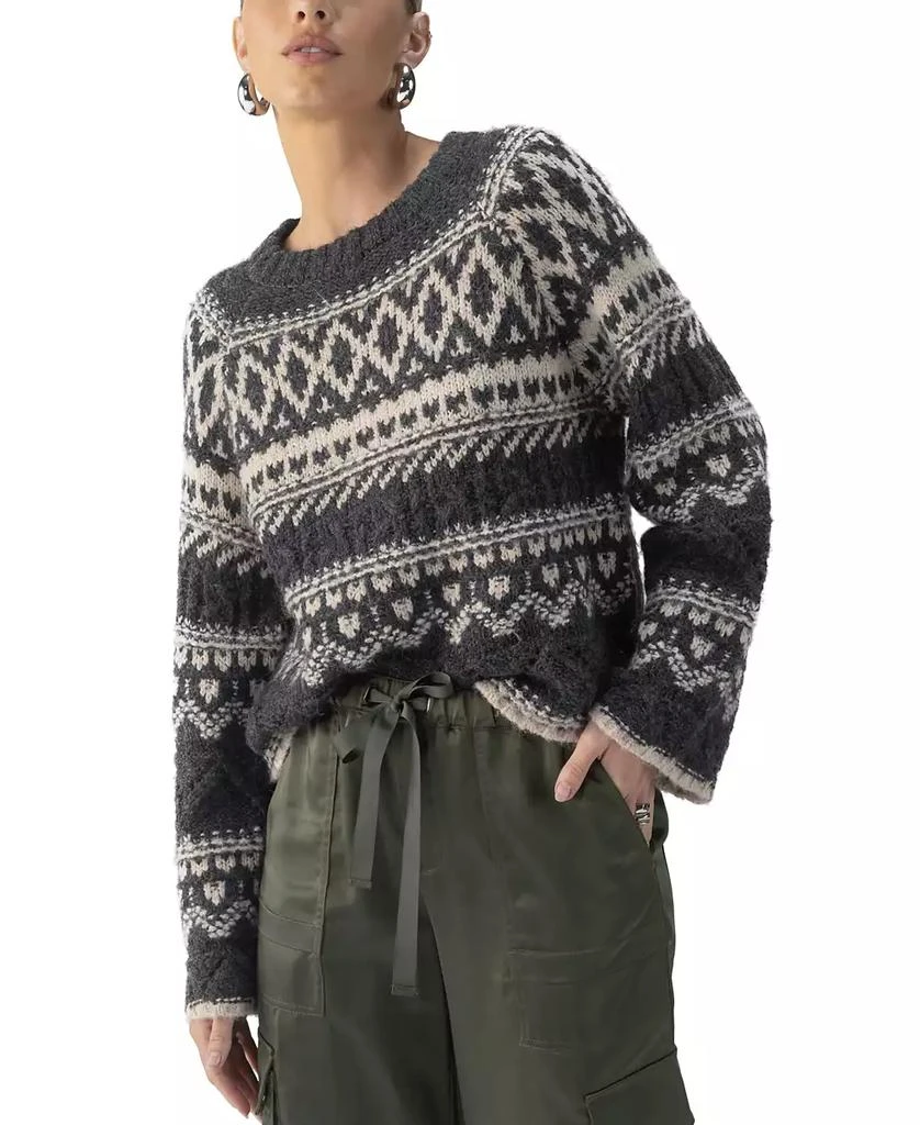 Sanctuary Women's Fair-Isle Crewneck Dropped-Shoulder Sweater 3