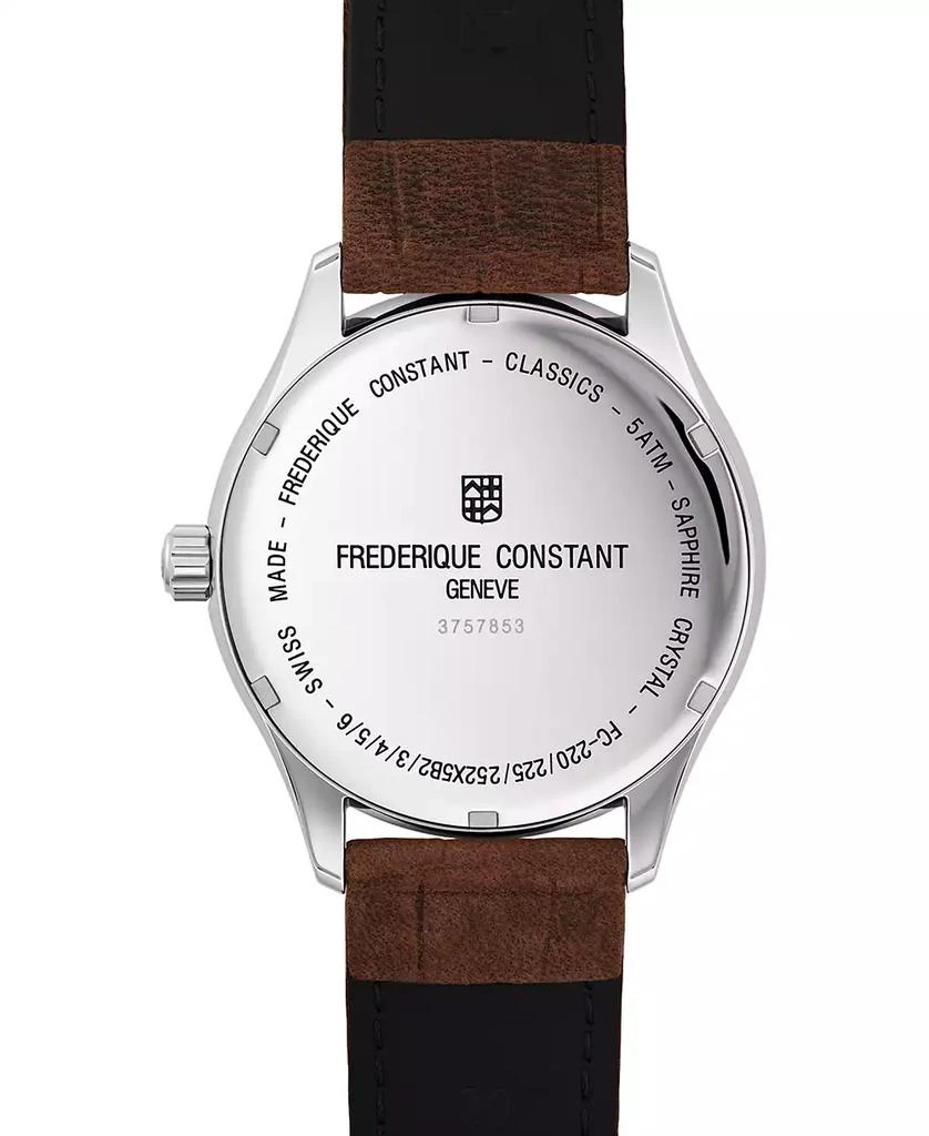 Frederique Constant Men's Swiss Classics Brown Leather Strap Watch 40mm 5