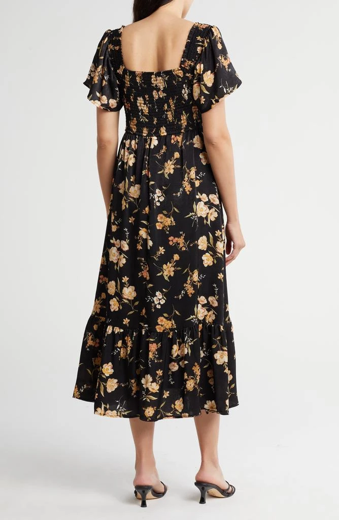Blu Pepper Floral Smocked Midi Dress 2