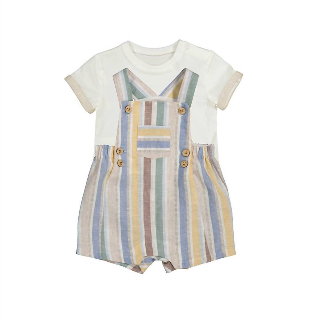Mayoral Mayoral - Kid's Striped Linen Dungaree Set