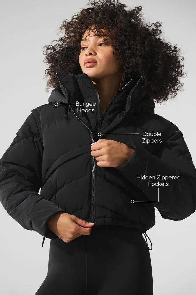 Alo Glacier Puffer - Black - Coats - Free Shipping - BeyondStyle
