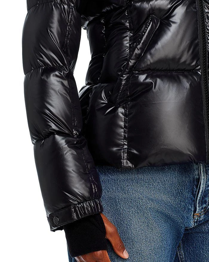 AQUA Faux Fur Trim Gloss Puffer Jacket - Exclusive 6