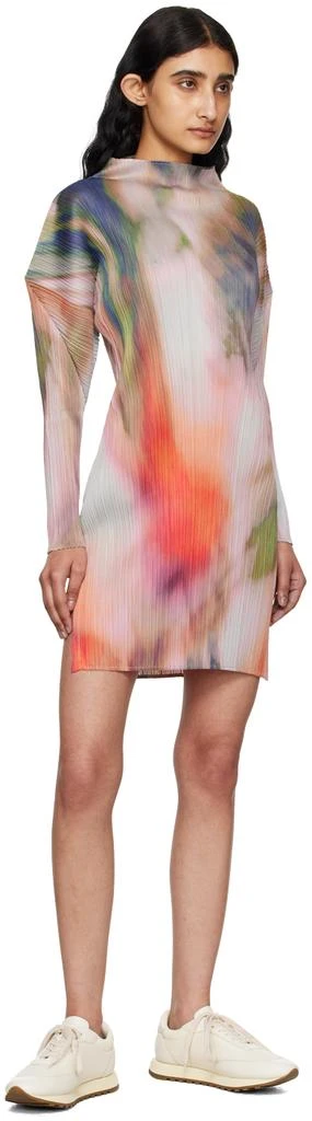 Pleats Please Multicolor Turnip & Spinach Minidress 4