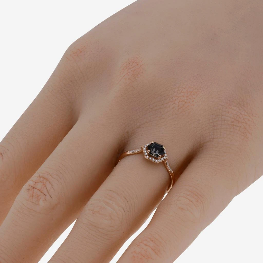 Suzanne Kalan Suzanne Kalan 14K Rose Gold Diamond and Black Night Quartz Ring sz 6.25 PR529-RGBNQ 2