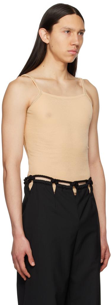 Dion Lee Beige Semi-Sheer Tank Top