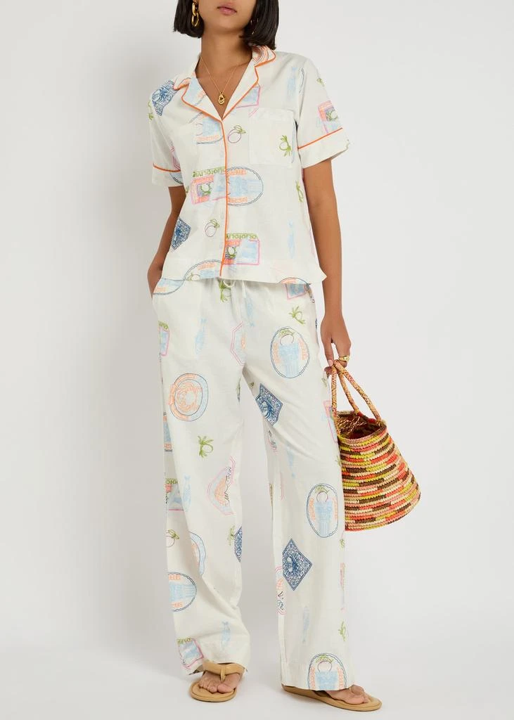 DAMSON MADDER Chlo embroidered cotton-blend trousers 4