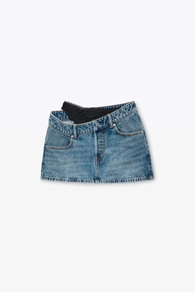 Alexander Wang Pre-Styled Denim Skirt with Asymmetrical Lace Waistband 2