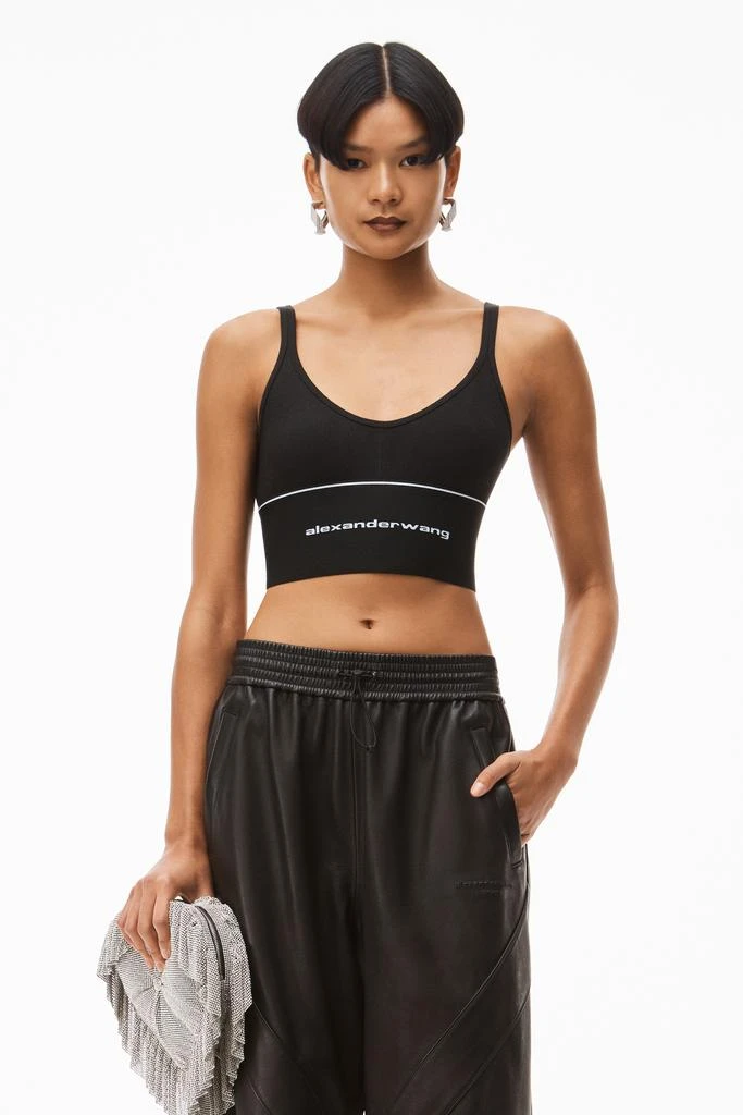 Alexander Wang LOGO ELASTIC BRA IN RIBBED JERSEY 4