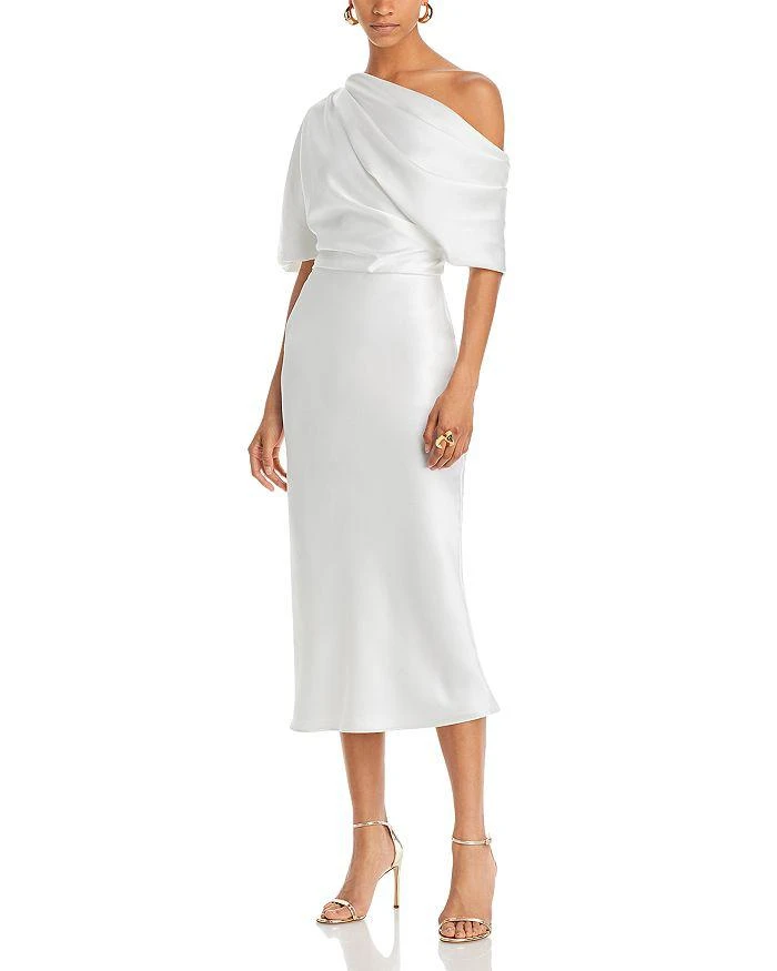 Amsale Draped Pencil Midi Dress 1