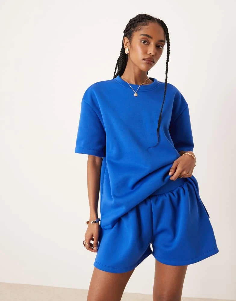 ASOS ASOS DESIGN co-ord sweat short in blue 2