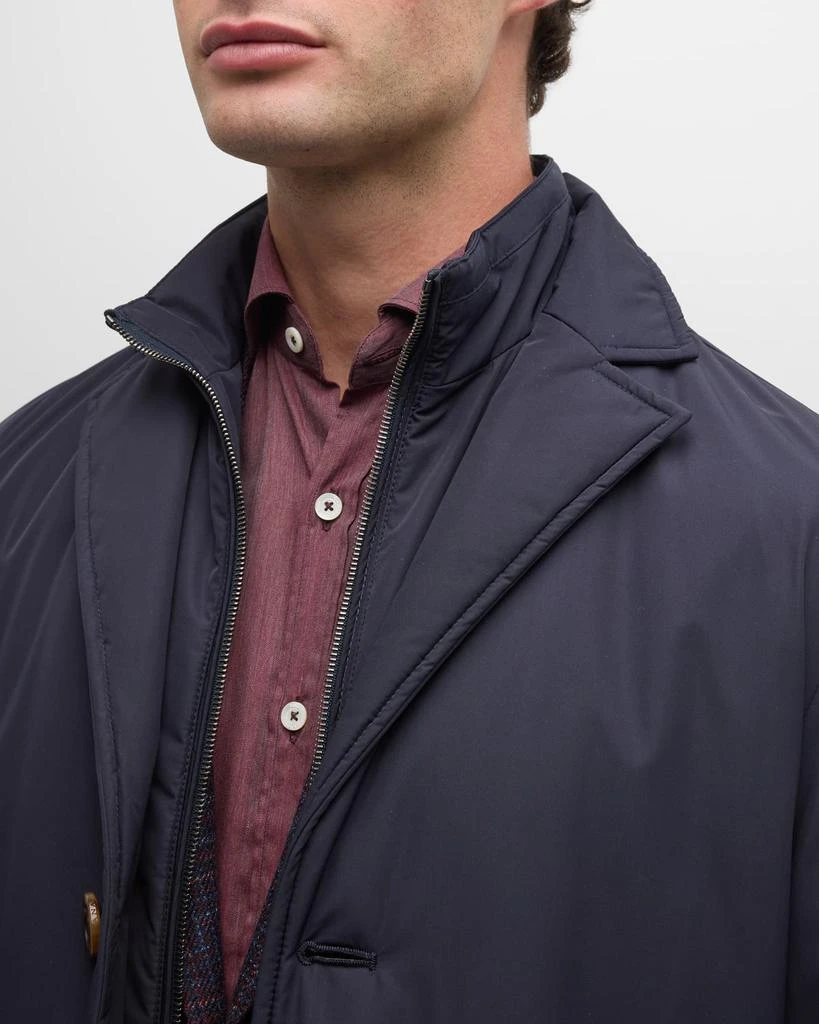 Canali Men's Tech Topcoat with Detachable Bib 5