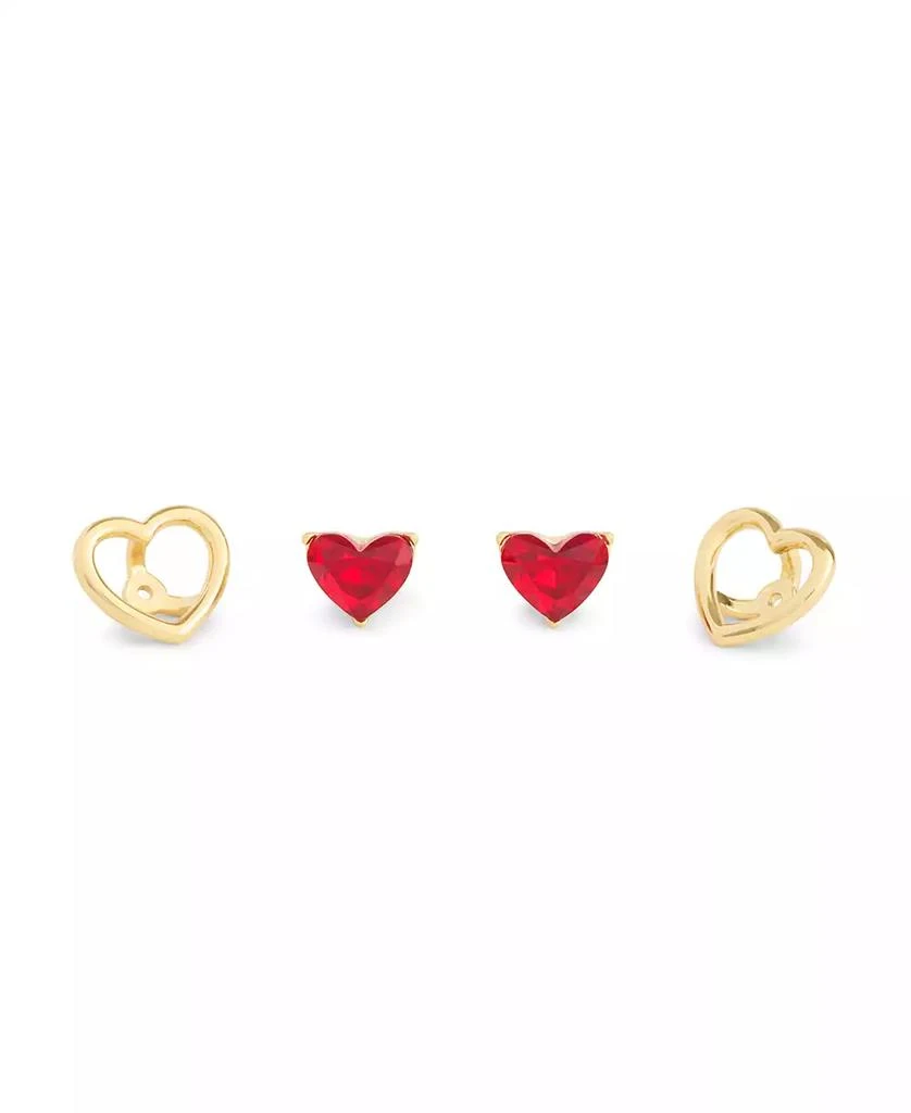 Coach Faux Stone Halo Heart Stud Convertible Earrings 2