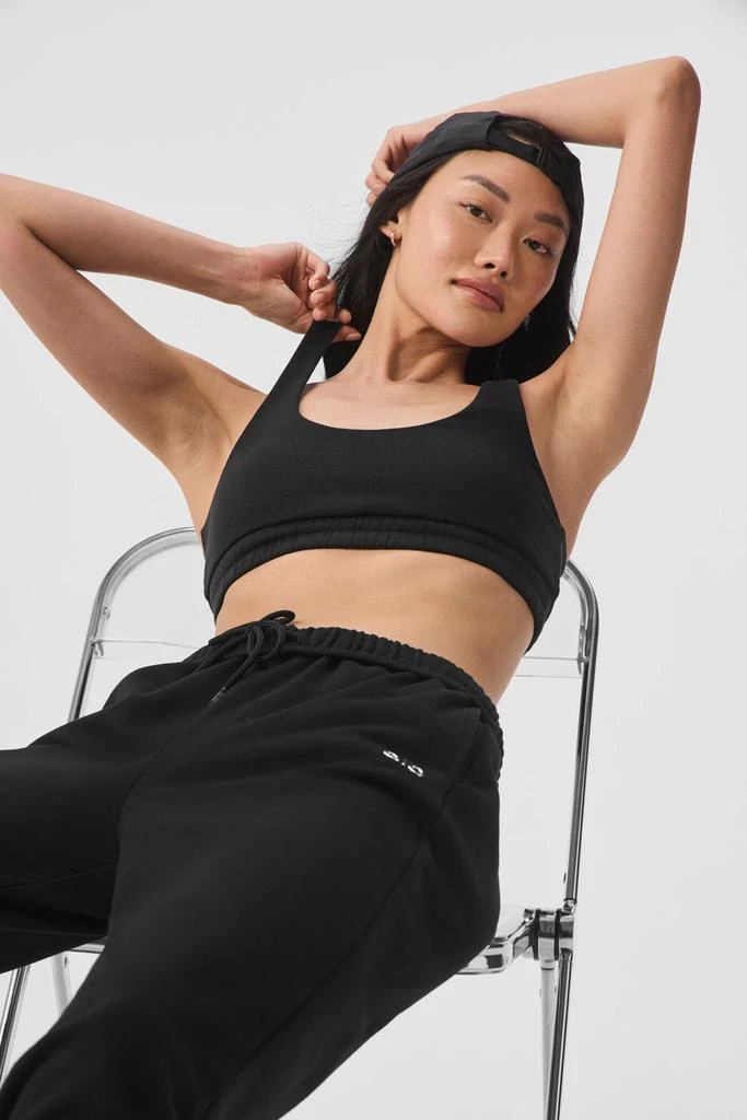 Alo Scoop Neck Sweatshirt Bra - Black 3