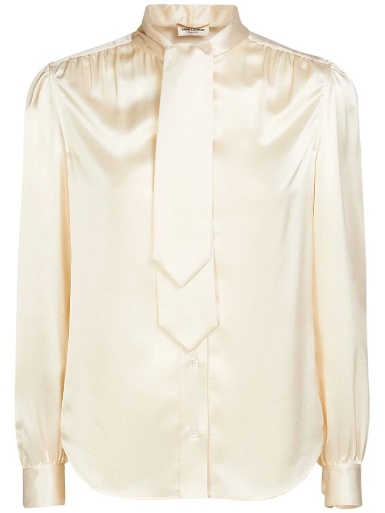 Yves Saint Laurent Silk Satin Shirt W/ Tie 1