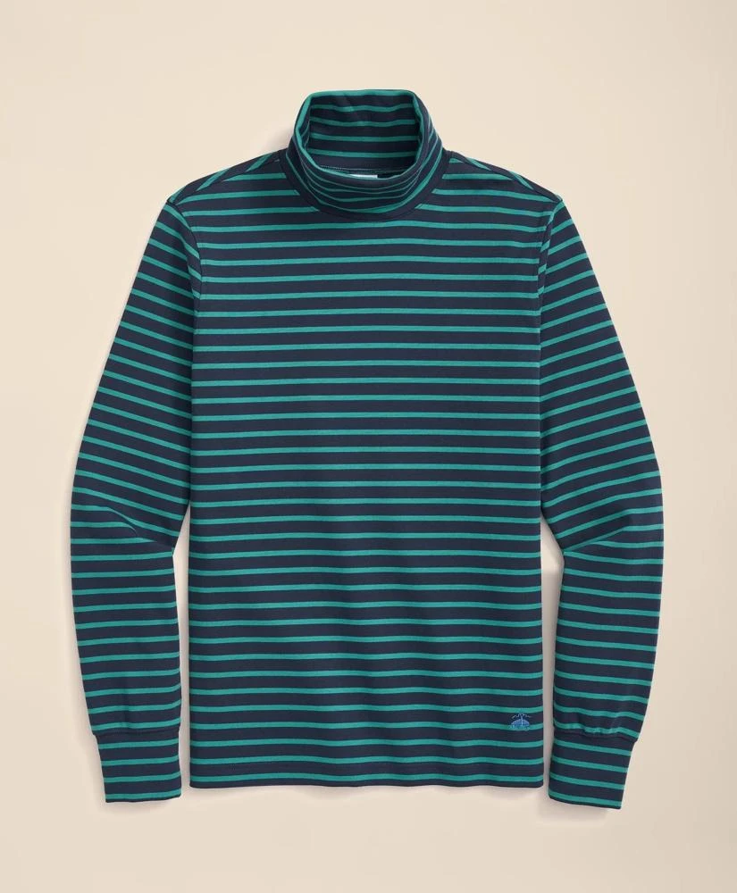 Brooks Brothers Cotton Blend Striped Turtleneck