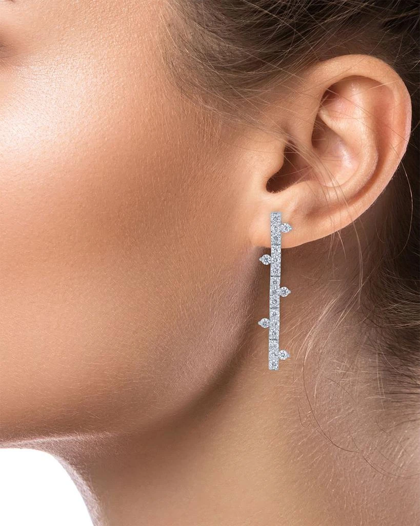 Kenneth Jay Lane Cubic Zirconia Bar Linear Drop Earrings 2