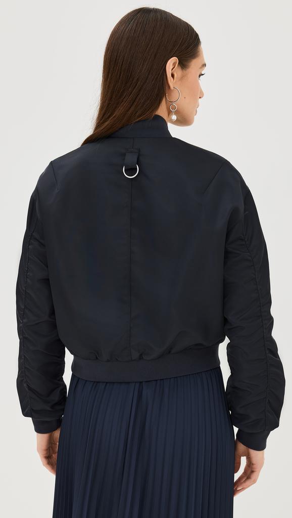 TIBI Navy outlets Cluster Cropped Bomber Jacket