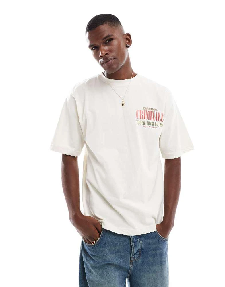 Criminal Damage Criminal Damage Vino t-shirt off white in off white 2