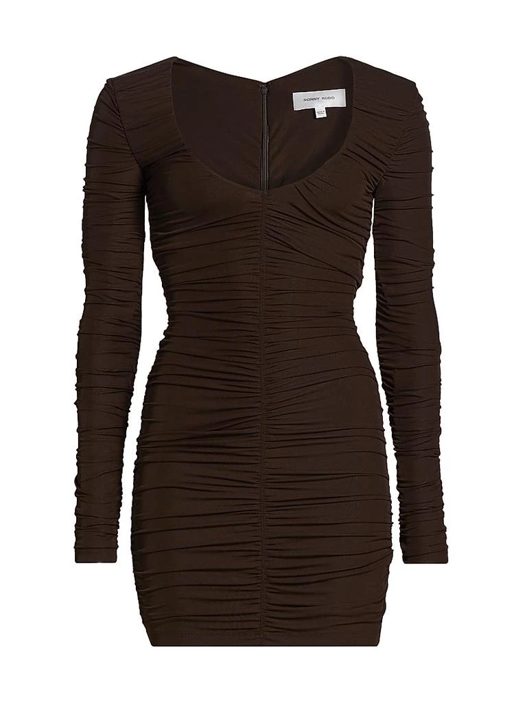 Ronny Kobo Julisa Ruched Long-Sleeve Minidress 1