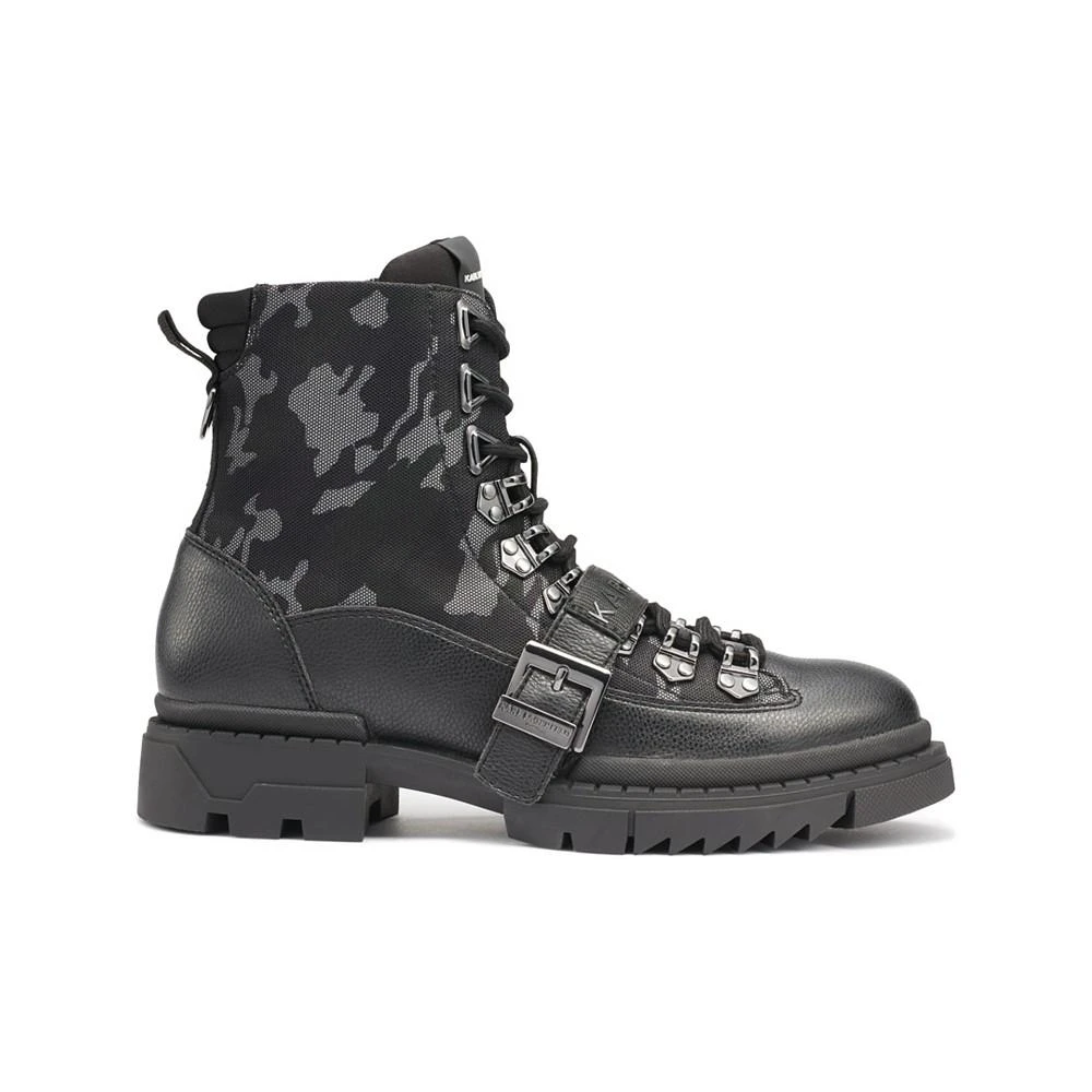 KARL LAGERFELD PARIS Karl Lagerfeld Men's Camo Front Logo Strap Buckle Lug Sole Boot 2