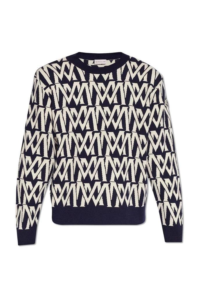 Moncler Moncler Monogram Jacquard Crew Neck Jumper 1