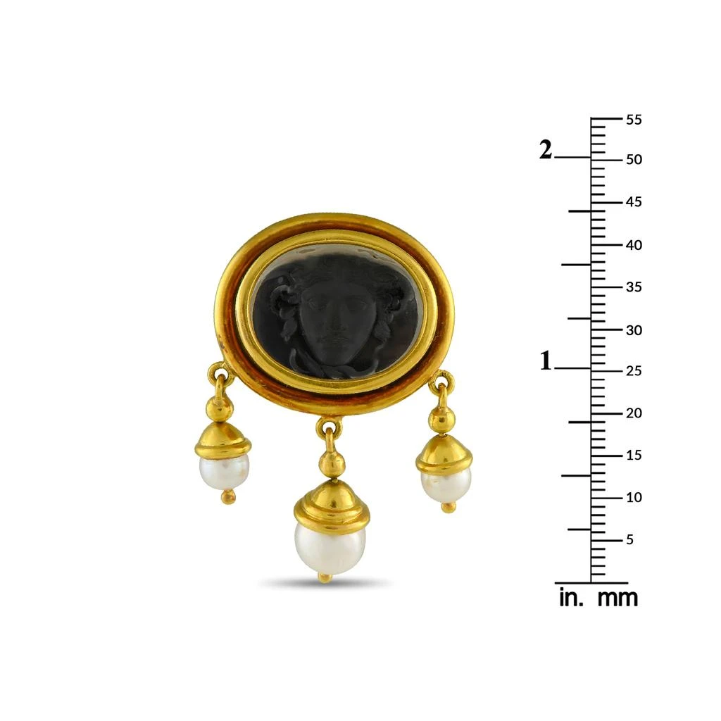 Elizabeth Locke 18K Yellow Gold and Pearl Intaglio Medusa Brooch  EL02-050825 3