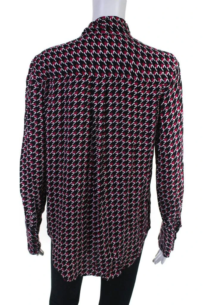 Equipment Equipment Womens Houndstooth Luis Top Black Red Size Medium 11472151 3
