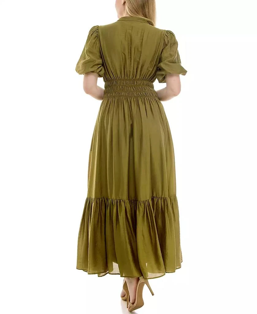 Taylor Women's Split-Neck Puff-Sleeve Fit & Flare Dress 3