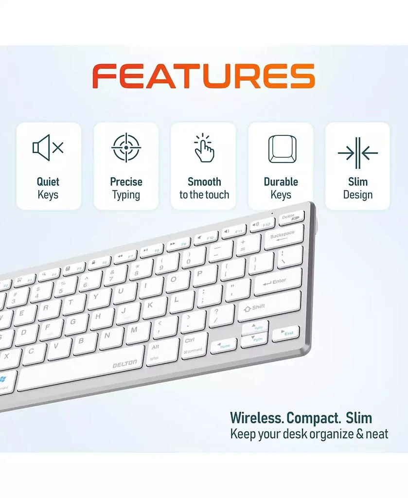 Delton KB35 Wireless Keyboard 
Mouse Combo, 2.4GHz, Noiseless (DKMKITMIN35) 3