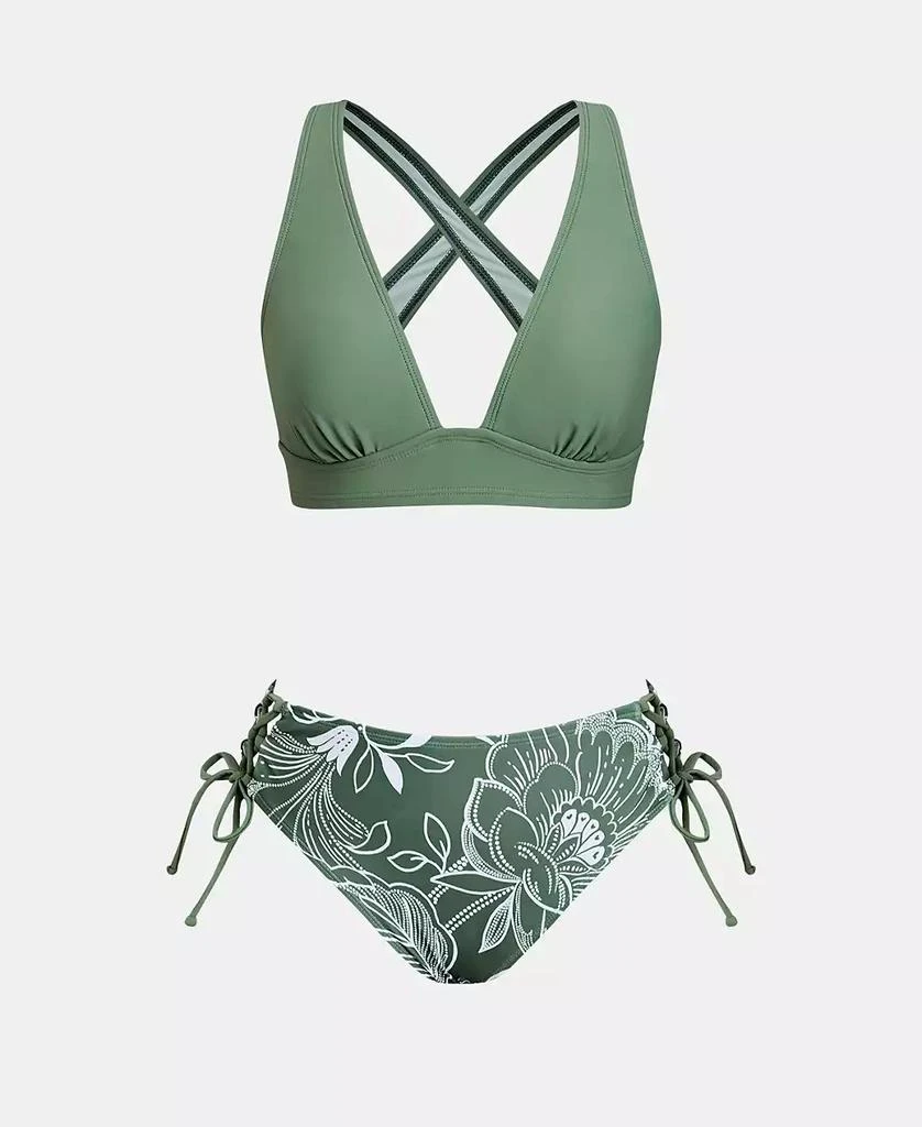 classic snakes crisscross bra-style bikini top Images... Cupshe Women's Wide Strap Crisscross Tie Side Bikini Set - Outdoor ...