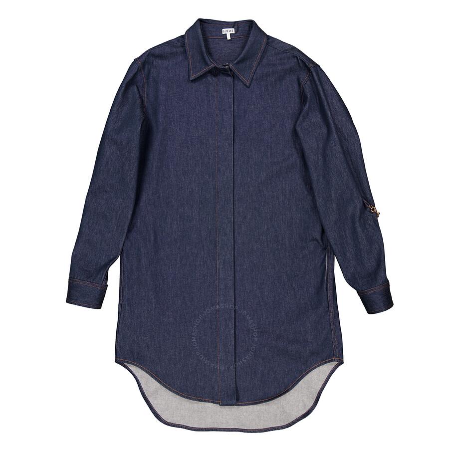 Loewe Leather Patch Chain Shirt Dress - Jackets - Free